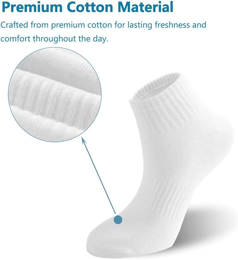 Irisbear Ankle Socks for Women, Cotton Gym Socks Thin Running Socks 5 Pairs - Image 3