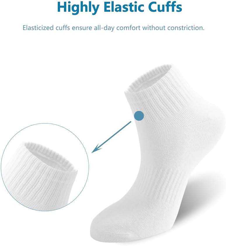 Irisbear Ankle Socks for Women, Cotton Gym Socks Thin Running Socks 5 Pairs - Image 5