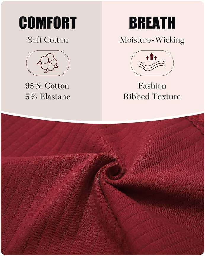 LEVAO Womens Underwear Cotton Cheeky Bikini Panties for Women Lace Stretch Hipster Ladies Briefs Multipack S-XXL - Image 5
