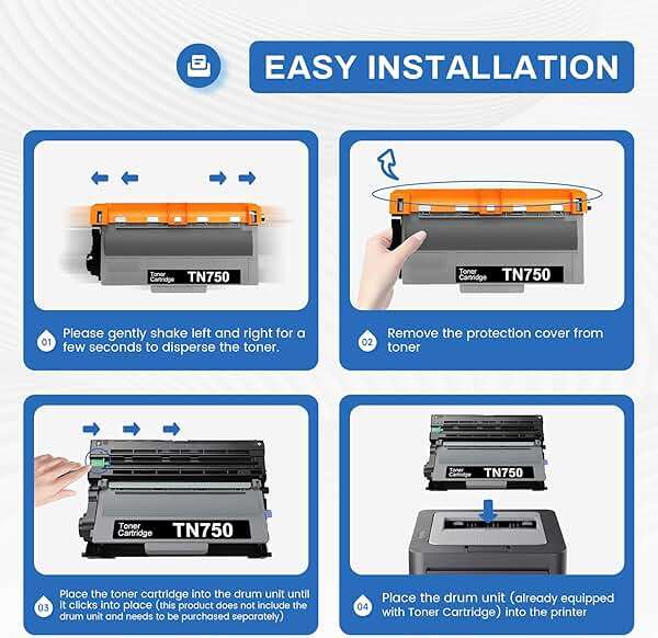 TN750 TN-750 TN-720 TN720 Compatible High-Yield Black Toner Cartridge Replacement for Brother TN-750 TN750 TN-720 MFC-8810DW MFC-8710DW MFC-8950DW (2 Pack) - Image 5