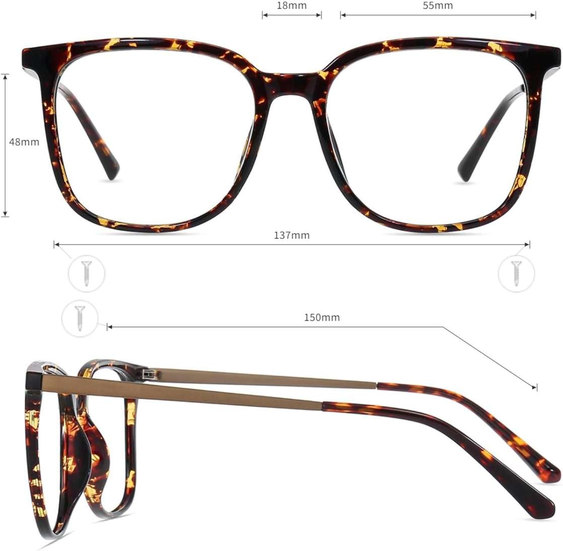 Firmoo Oversized Blue Light Blocking Glasses for Women/Men, Large Square Frame Computer Glasses for Screens - Image 4