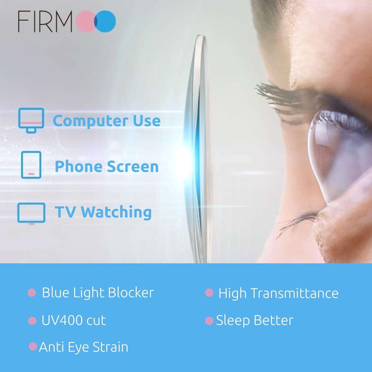 Firmoo Oversized Blue Light Blocking Glasses for Women/Men, Large Square Frame Computer Glasses for Screens - Image 6