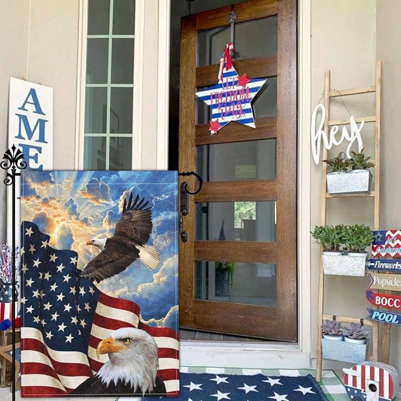 Kmxzint Memorial Day Patriotic Garden Flag 4th of July Garden Flag Independence Day American Eagle Garden Flags for Outside 12x18 Double Sided House Yard Holiday Outdoor Decorations - Image 7
