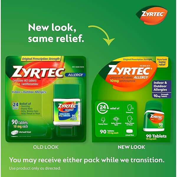 Zyrtec 24 Hour Allergy Relief Tablets, Cetirizine Tablets for Symptoms Like Sneezing, Runny Nose, Itchy, Watery Eyes, 90-Count Size Plus 3x1-Count Packs - Image 2