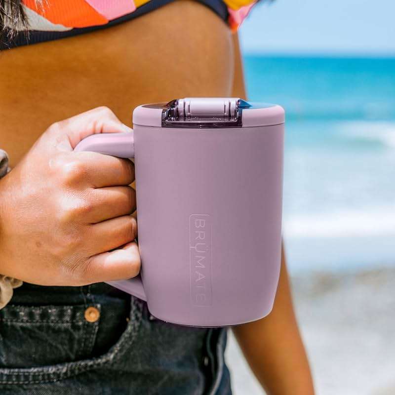 BrüMate Müv - 15oz 100% Leak Proof Insulated Coffee Mug with Handle & Lid - Stainless Steel Coffee Travel Mug - Double Walled Coffee Cup (Guava) - Image 4