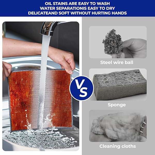 12 PCS 3-Layer Non-Scratch Wire Dishcloths, Reusable Quick-Dry Metal Dishwashing Rags for Wet and Dry Use, Multipurpose Cleaning Cloths for Dishes, Pots, Pans, Sinks and Stove Tops, 7.87 x 7.87 in - Image 5