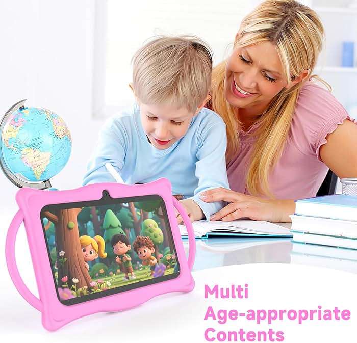 BYANDBY Tablet for Kids | 7 inch | Android 12 | Parental Control | Kids Tablet | 4GB+32GB+2TB Expand | Shockproof Case | Dual Camera | Eye-Friendly Screen | Educational | Games | Blue - Image 6