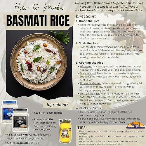 Rani Platinum White Basmati Rice Extra Long Aged 20-Pound Bag, 320oz (20lbs) 9.08kg ~ All Natural | Gluten Friendly | Vegan | Indian Origin | Kosher | Export Quality - Image 3
