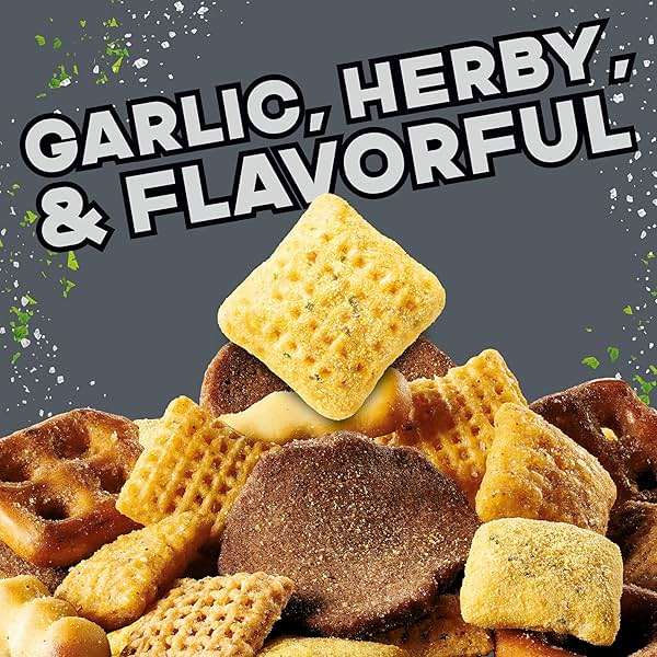 Chex Mix Bold Garlic and Herb Snack Mix, Family Size, Snacks, 13.5 oz - Image 3