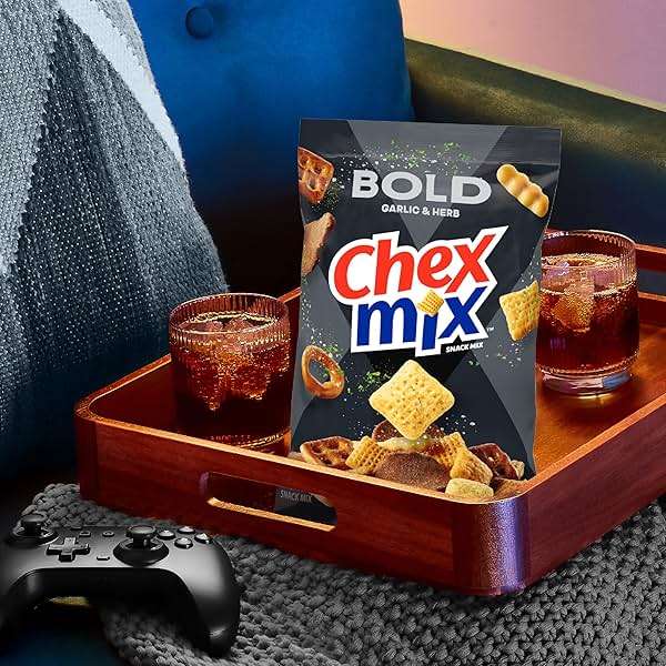 Chex Mix Bold Garlic and Herb Snack Mix, Family Size, Snacks, 13.5 oz - Image 5