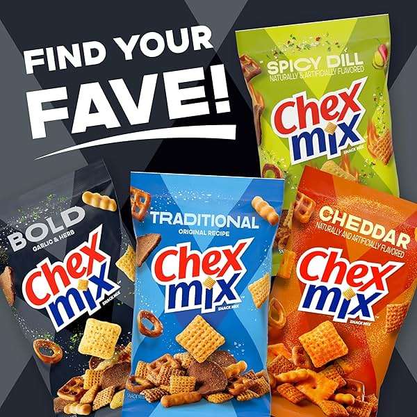 Chex Mix Bold Garlic and Herb Snack Mix, Family Size, Snacks, 13.5 oz - Image 8