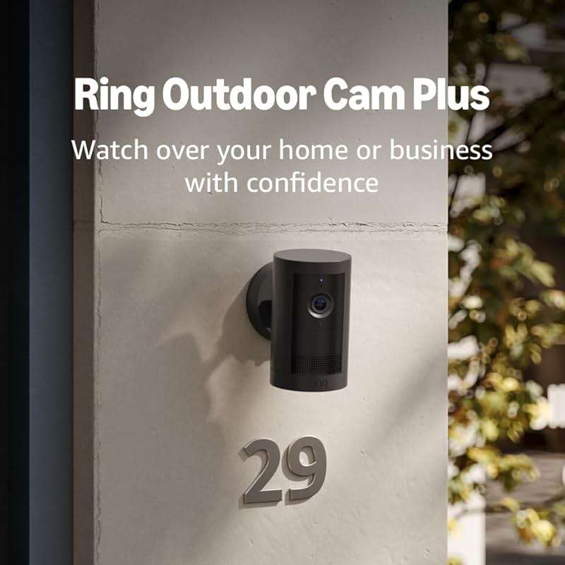 Ring Outdoor Cam Plus, Battery (newest model), Home or business security, Wide-Angle 2K Video with Ring Vision, Low-Light Sight for full-color night vision, Mount-Anywhere Versatility, Black - Image 8