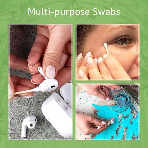 Jenvita 100% Bamboo Cotton Ear Swabs (200-Pack) | Double Tipped Ear Cotton Buds for Beauty & Personal Care | FSC Certified & Hypoallergenic | Suitable for All Ages & Pets | Biodegradable & Disposable - Image 3