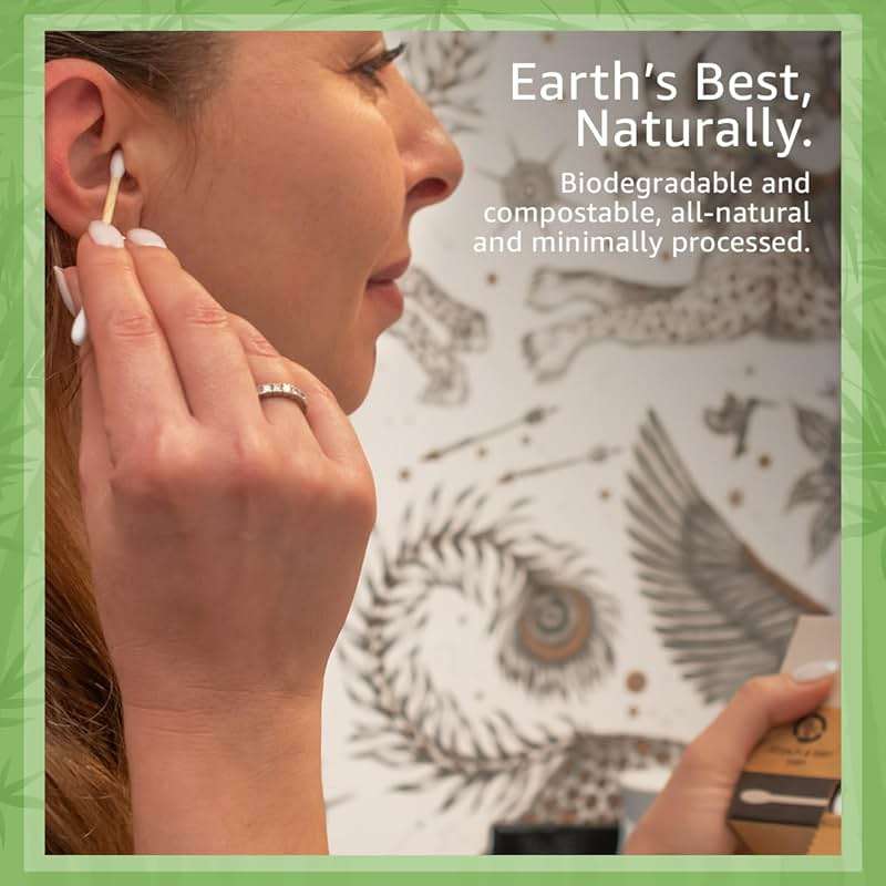 Jenvita 100% Bamboo Cotton Ear Swabs (200-Pack) | Double Tipped Ear Cotton Buds for Beauty & Personal Care | FSC Certified & Hypoallergenic | Suitable for All Ages & Pets | Biodegradable & Disposable - Image 7