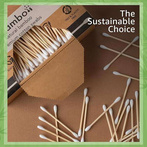 Jenvita 100% Bamboo Cotton Ear Swabs (200-Pack) | Double Tipped Ear Cotton Buds for Beauty & Personal Care | FSC Certified & Hypoallergenic | Suitable for All Ages & Pets | Biodegradable & Disposable - Image 8