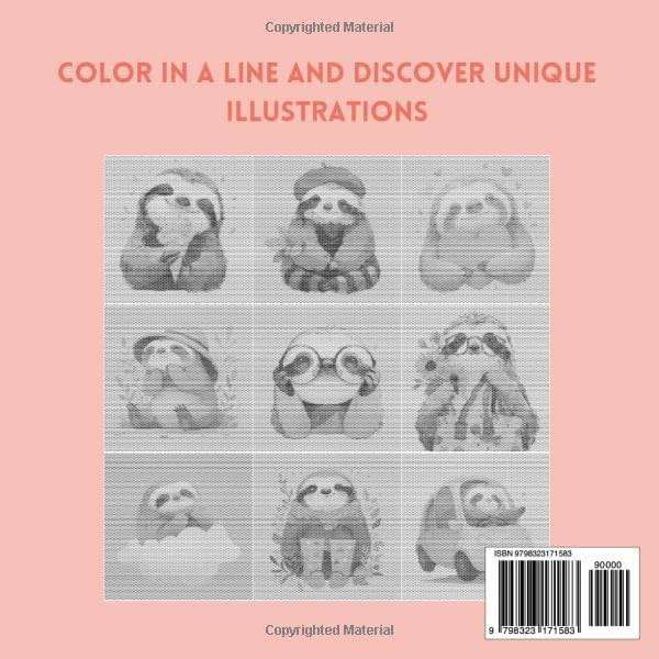 Cute Sloths Spiroglyphics Dots Only: One Color Coloring Book With Unique Ilustraions To Discover - Image 2