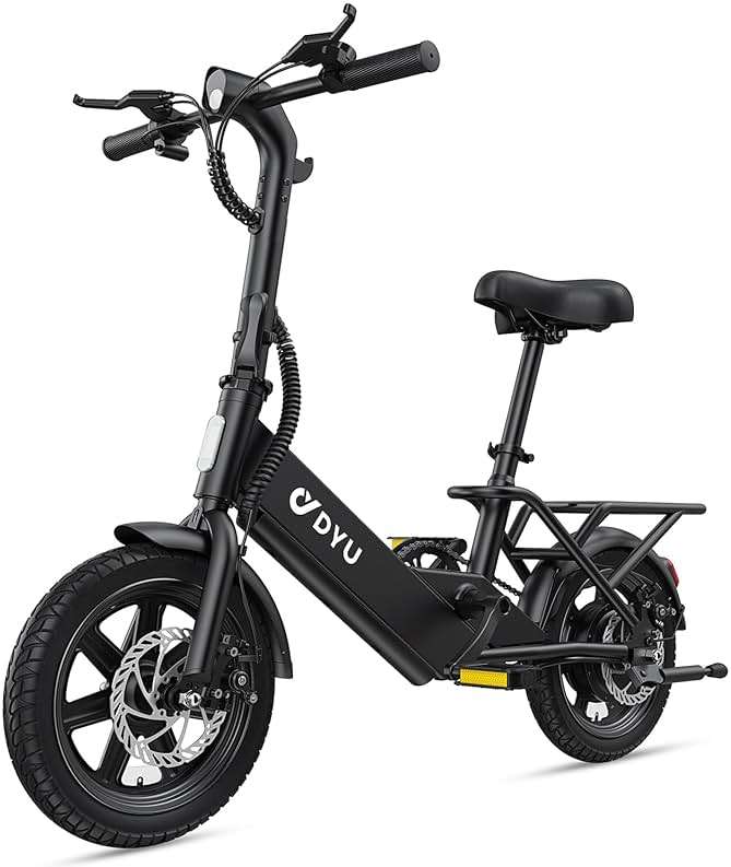 DYU Electric Bike for Adults Teens, Folding Electric Bicycle,Commuter City E-Bike with 350W Motor and 36V 7.8Ah Battery,3 Levels Assist, Dual Disc Brakes - Image 1