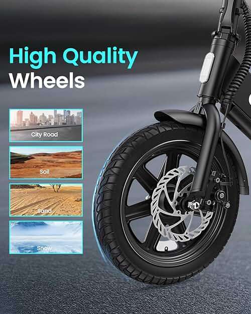 DYU Electric Bike for Adults Teens, Folding Electric Bicycle,Commuter City E-Bike with 350W Motor and 36V 7.8Ah Battery,3 Levels Assist, Dual Disc Brakes - Image 6