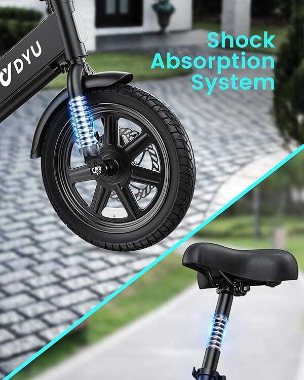 DYU Electric Bike for Adults Teens, Folding Electric Bicycle,Commuter City E-Bike with 350W Motor and 36V 7.8Ah Battery,3 Levels Assist, Dual Disc Brakes - Image 8