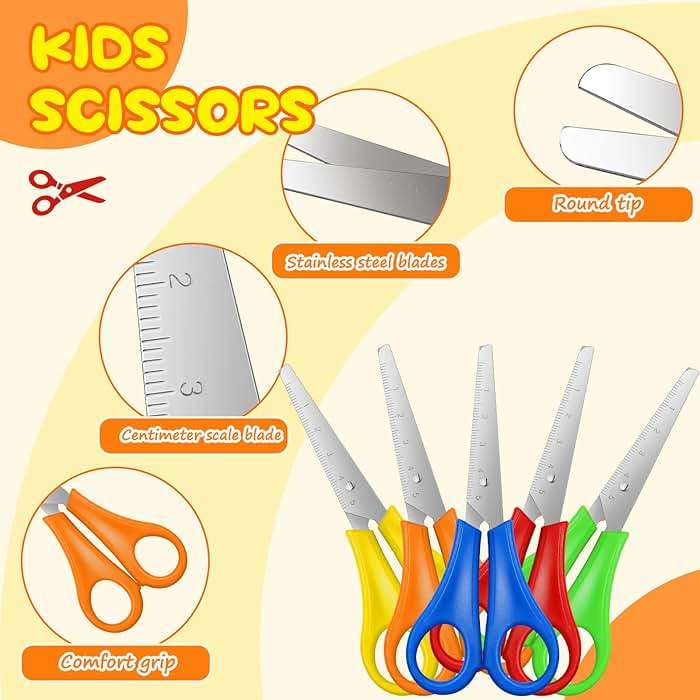 200 Pcs Kids Scissors Bulk - 5'' Student Safety Scissors, Stainless Steel, Blunt Tip, For School, Office & Craft Projects - Image 4