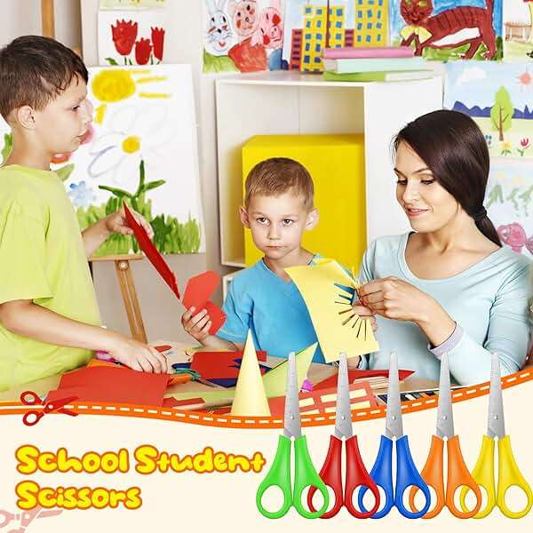 200 Pcs Kids Scissors Bulk - 5'' Student Safety Scissors, Stainless Steel, Blunt Tip, For School, Office & Craft Projects - Image 6