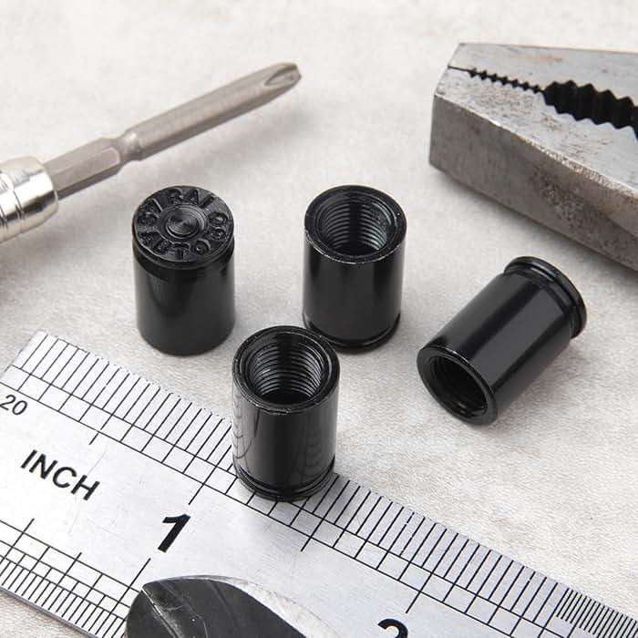 Isslly 4PCS Black Bullet Shaped Valve Stem Caps, Aluminum Alloy Universal Dustproof Tire Valve Stem Covers for Cars, SUV, Trucks, Bike, Motorcycle - Image 7