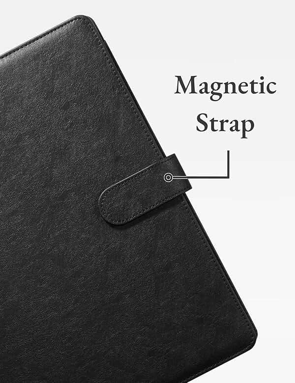Mymazn Padfolio Portfolio Folder, Faux Leather Interview Resume Folder with Document Organizer & Business Card Holder, Letter-Sized Notepad Legal Pad Holder for Men Women (Black) - Image 6