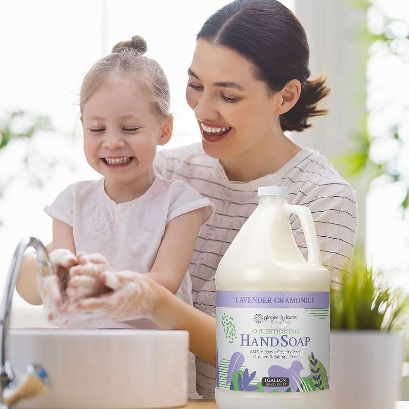 Ginger Lily Farms Botanicals All-Purpose Conditioning Liquid Hand Soap Refill, 100% Vegan & Cruelty-Free, Lavender Chamomile Scent, 1 Gallon (128 fl oz) - Image 6