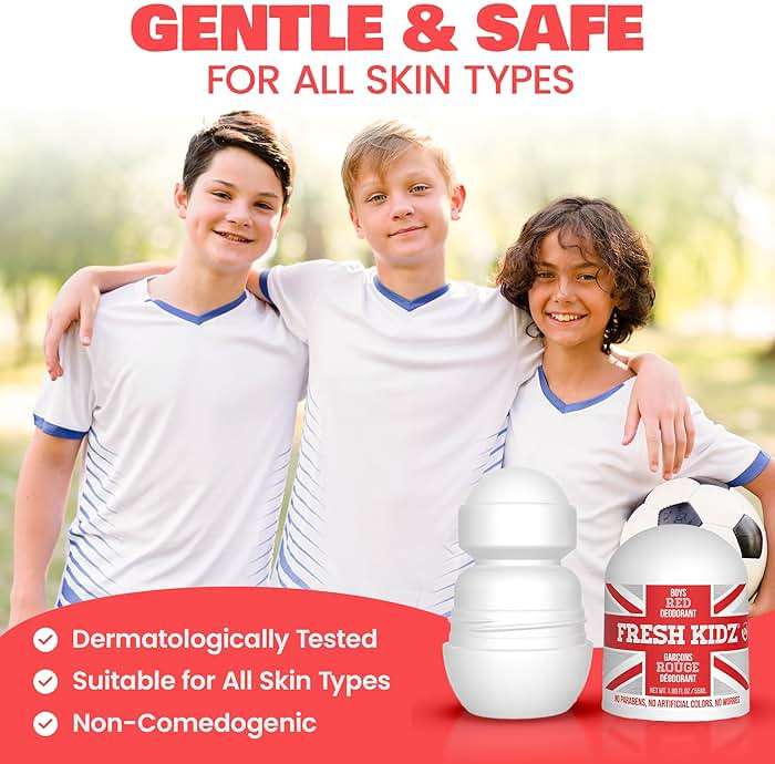 Fresh Kidz Hair & Body Wash 16.9 fl.oz. and 2 Roll On Deodorants 1.86 fl.oz. for Kids and Teens - Boys "Red" Set - Image 5