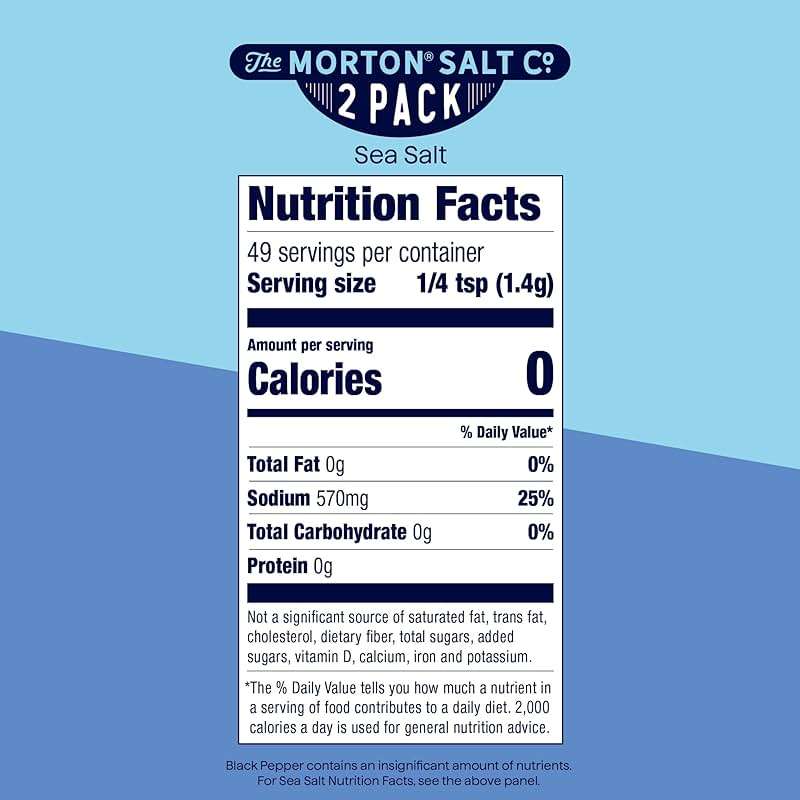 Morton Grinder Set - Sea Salt (2.5 oz) & Black Peppercorn (1.25 oz), 2-Pack, Adjustable & Refillable, Perfect for Cooking, Seasoning, and Finishing - Image 2