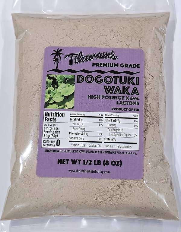 Tikaram's Kava Root Powder, Premium Grade Fiji Dogotuki Waka, Noble Strain, High Potency Lactone, 8 Ounce (Pack of 1) - Image 1