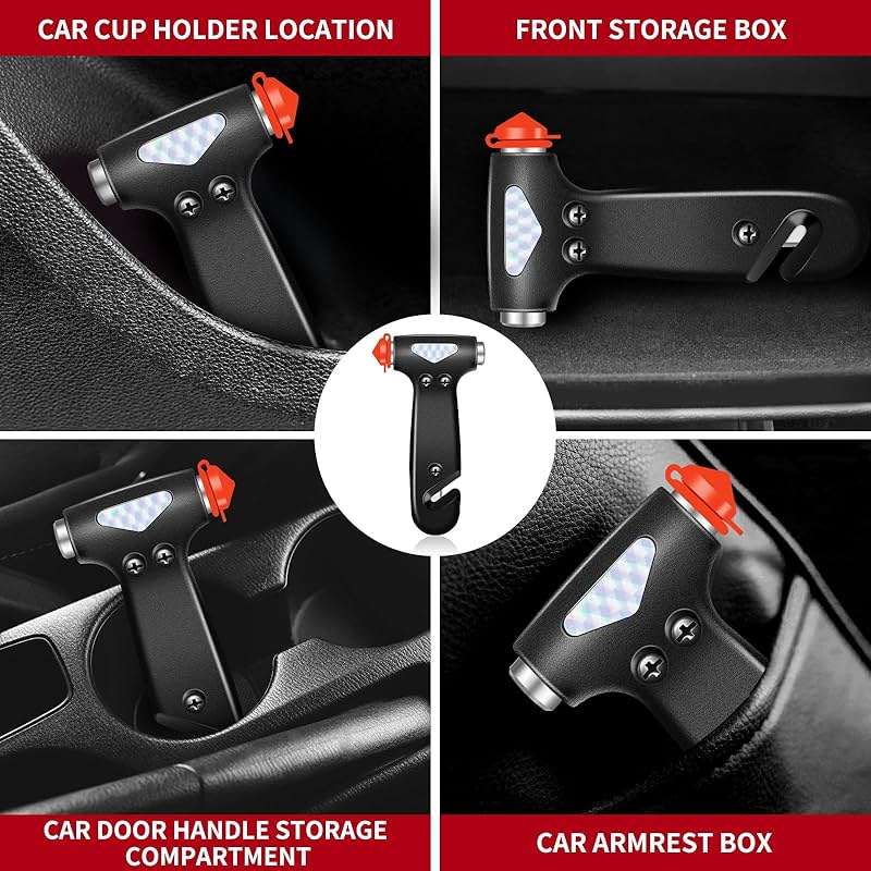 COFSODI Car Glass Breaker and Seatbelt Cutter. Emergency Window Breaker, Seat Belt Cutter, Car Escape Tool with Seatbelt Cutter, Emergency Car Kit Essential Gadgets & Window Breaker Tool. (Pink) - Image 2