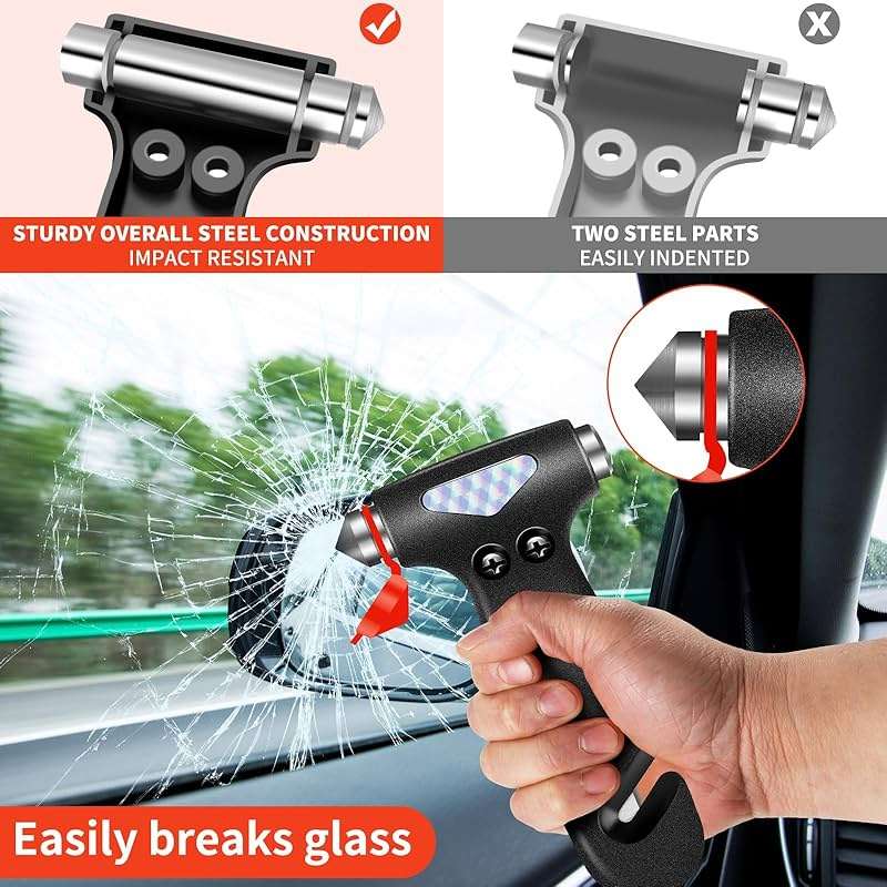 COFSODI Car Glass Breaker and Seatbelt Cutter. Emergency Window Breaker, Seat Belt Cutter, Car Escape Tool with Seatbelt Cutter, Emergency Car Kit Essential Gadgets & Window Breaker Tool. (Pink) - Image 5