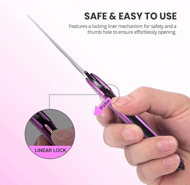 FUNBRO Pink Multitool Carabiner, Stocking Stuffers Gifts for Mom Women Wife, 6-in-1 Keychain Multi Tools with Window Breaker, Bottle Opener and Screwdriver, EDC Gear Gadget for Camping Hiking - Image 7