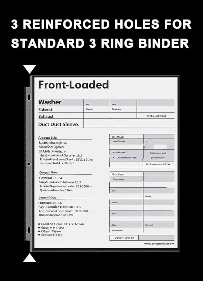 Sheet Protectors 8.5 x11 Inch, 100 Pack Page Protectors for 3 Ring Binder, Top Loading Plastic Sleeves with Reinforced 3-Hole Punch for Binders, Letter Size, for Documents and Photos, Office Supplies. - Image 3