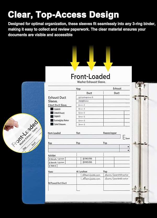 Sheet Protectors 8.5 x11 Inch, 100 Pack Page Protectors for 3 Ring Binder, Top Loading Plastic Sleeves with Reinforced 3-Hole Punch for Binders, Letter Size, for Documents and Photos, Office Supplies. - Image 5
