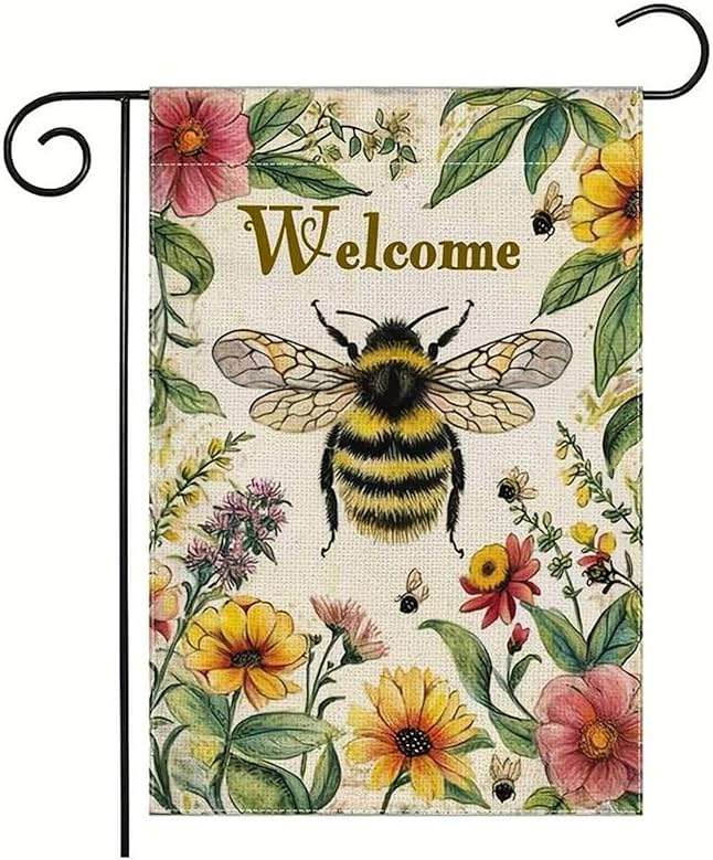 YBHWOGI Summer Floral Garden Flag 12x18 Inch Double Sided Colorful Flowers Yard Flag Welcome Garden Flag for Outside, Patio, Porch, Lawn and Farmhouse - Image 1