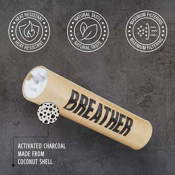 BREATHER - 50 pcs Slim 7 MM Coconut Activated Charcoal Filters with Ceramic Caps - Image 4