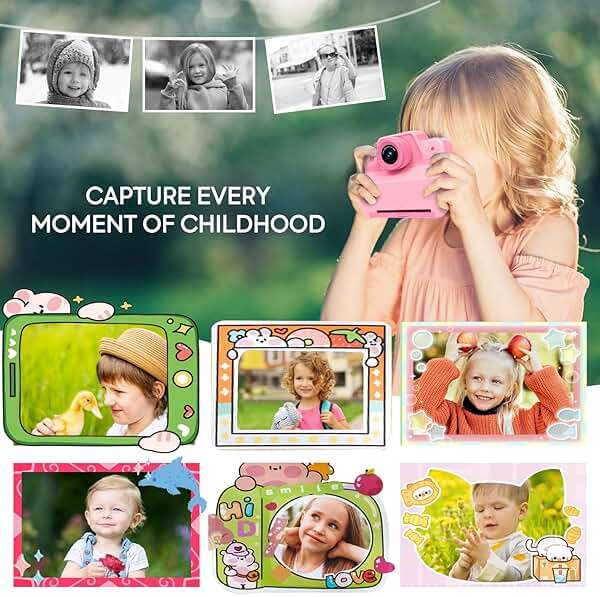 Kids Camera Instant Print Camera for Kids, Toddler Instant Camera for 3 4 5 6 7 8 9 10 Year Old Girls Christmas Birthday Gifts, Portable Kid Child Digital Travel Camera Toy for Girl Boy Age 3-12 - Image 2