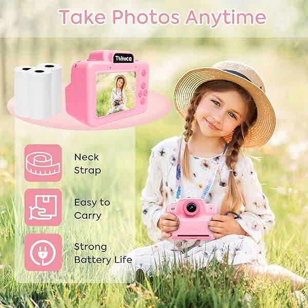 Kids Camera Instant Print Camera for Kids, Toddler Instant Camera for 3 4 5 6 7 8 9 10 Year Old Girls Christmas Birthday Gifts, Portable Kid Child Digital Travel Camera Toy for Girl Boy Age 3-12 - Image 4