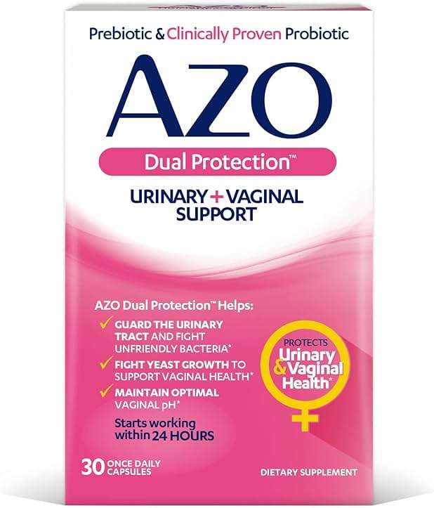 AZO Dual Protection Urinary & Vaginal Probiotic 30ct + UTI Test Strips 3ct - Image 2