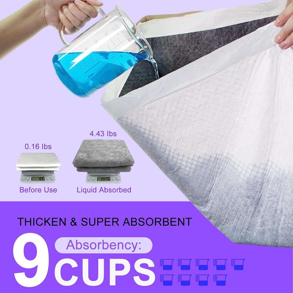 Boscute Lavender Scented Super Absorbent & Leak-Proof Puppy Pads, 36"x36" Odor Control Pet Training Dog Pee Pads, Thicken Quick Dry Pee Pads, Potty Training Pads for Dogs Cats (Lavender Scented) - Image 4