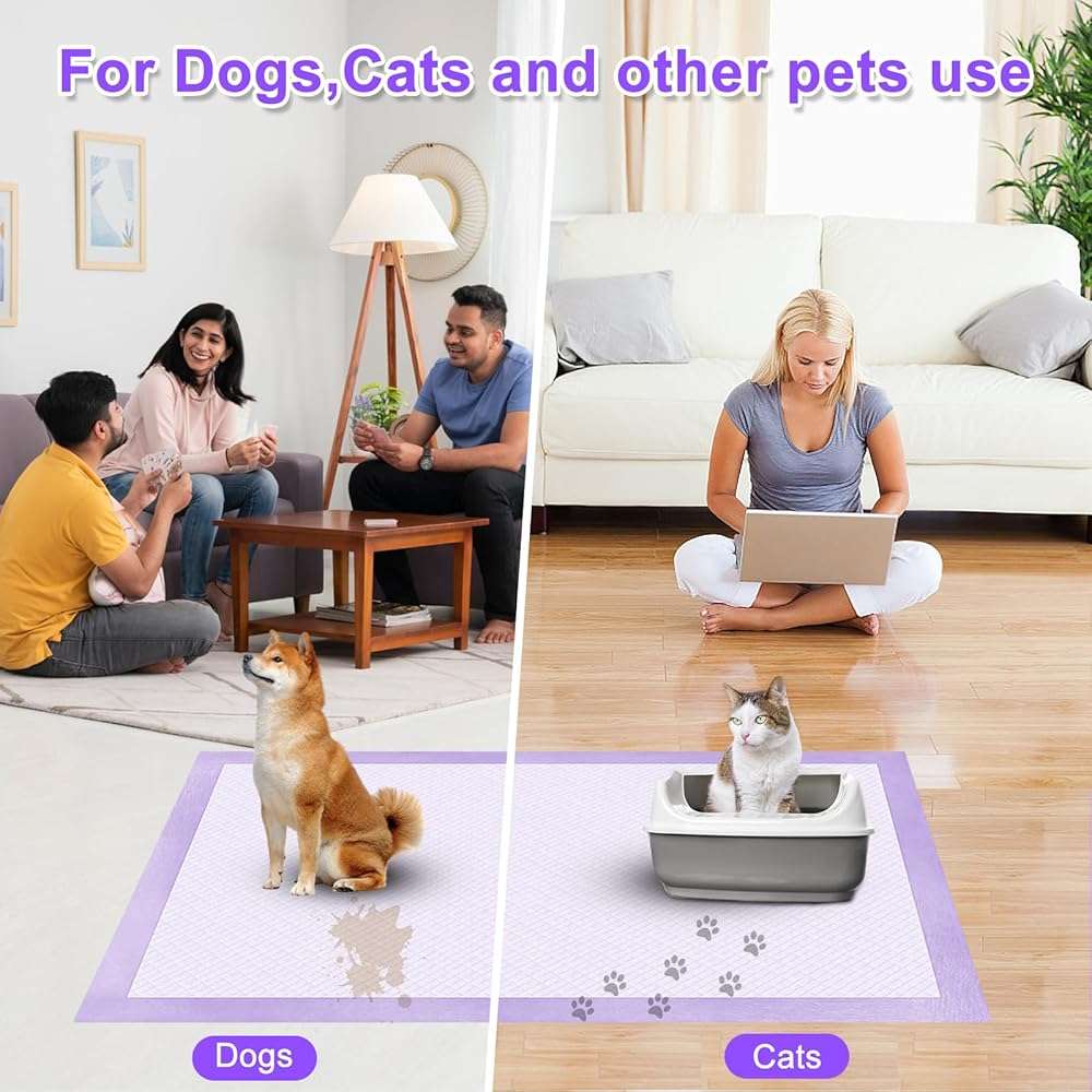 Boscute Lavender Scented Super Absorbent & Leak-Proof Puppy Pads, 36"x36" Odor Control Pet Training Dog Pee Pads, Thicken Quick Dry Pee Pads, Potty Training Pads for Dogs Cats (Lavender Scented) - Image 5