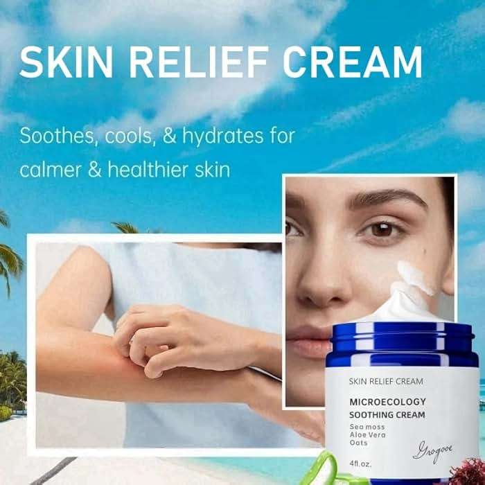 Crogooe Natural Soothing Eczema Cream for Dry & Itchy & Sensitive Skin - Fragrance-Free Moisturizer with Sea Moss, Aloe Vera & Oats for Intense Hydration & Comfort ，Safe for All Ages (4 oz) - Image 3