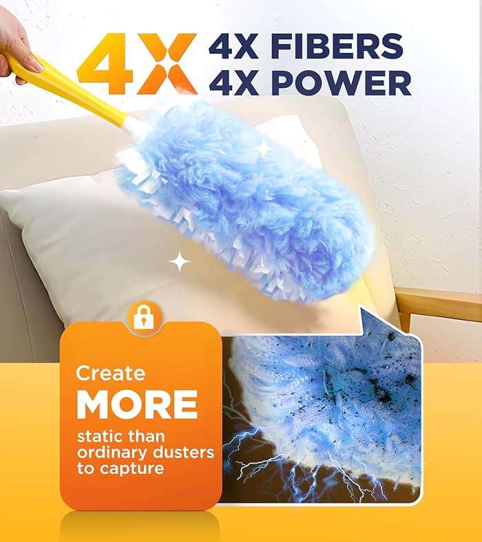Heavy Duty Duster Refills for Swiffer Duster, 20 Count Duster Refills with 1 Handle, Multisurface 360° Dusters with 4X Microfibers, Unscented Disposable Dusters for Cleaning - Image 3