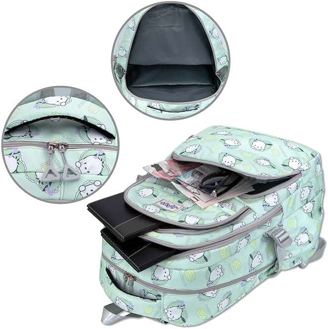 Roffatide Anime Pochacco All Over Print Large Capacity Casual Backpack Laptop Backpack Travel Hiking Rucksack Bike Backpack Blue - Image 6