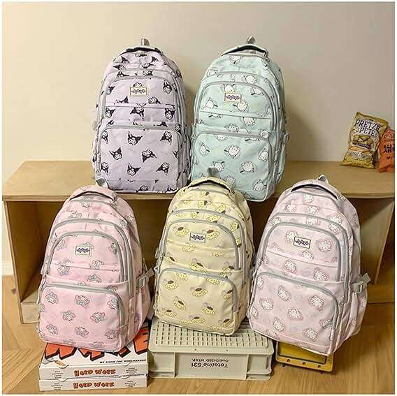 Roffatide Anime Pochacco All Over Print Large Capacity Casual Backpack Laptop Backpack Travel Hiking Rucksack Bike Backpack Blue - Image 7