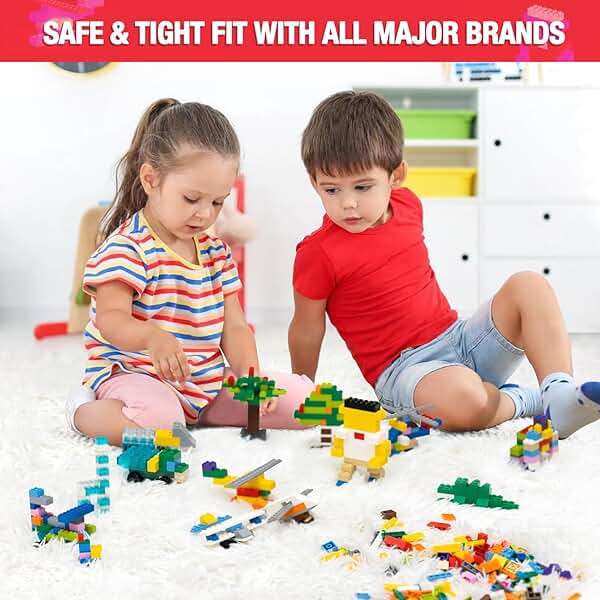 MANNIDOO 1600 Pieces Building Bricks, Building Bulk Block with 2 Packs 24x24 Studs Sticky Plate and 46PCS Wheel Accessory - Compatible with All Major Bricks, Gfits for Kid - 18 Shape/16 Colo - Image 3