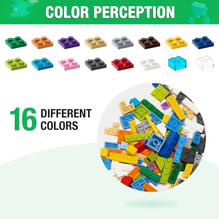 MANNIDOO 1600 Pieces Building Bricks, Building Bulk Block with 2 Packs 24x24 Studs Sticky Plate and 46PCS Wheel Accessory - Compatible with All Major Bricks, Gfits for Kid - 18 Shape/16 Colo - Image 5