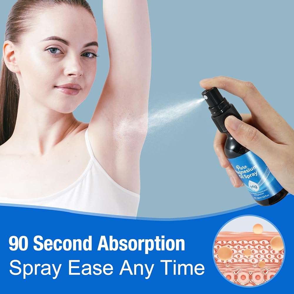 Pure Magnesium Oil Spray,Topical Spray-Made with Concentrated Pure Magnesium Chloride Oil 4 fl oz - Image 4